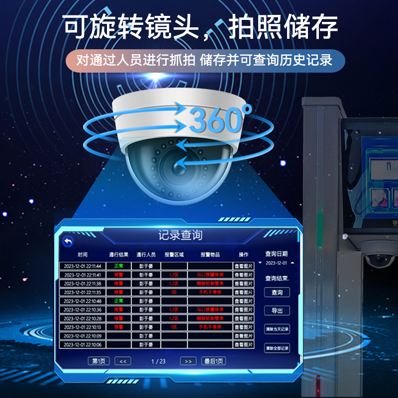 ESC-6001D雙彩屏拍照手機探測門